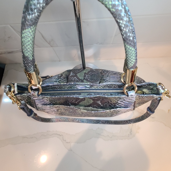 Brahmin Marianna Moonstone Seville Iridescent Snake Print Shoulder Bag Tote - Picture 6 of 16